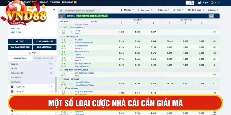 Một số loại cược nhà cái cần giải mã
